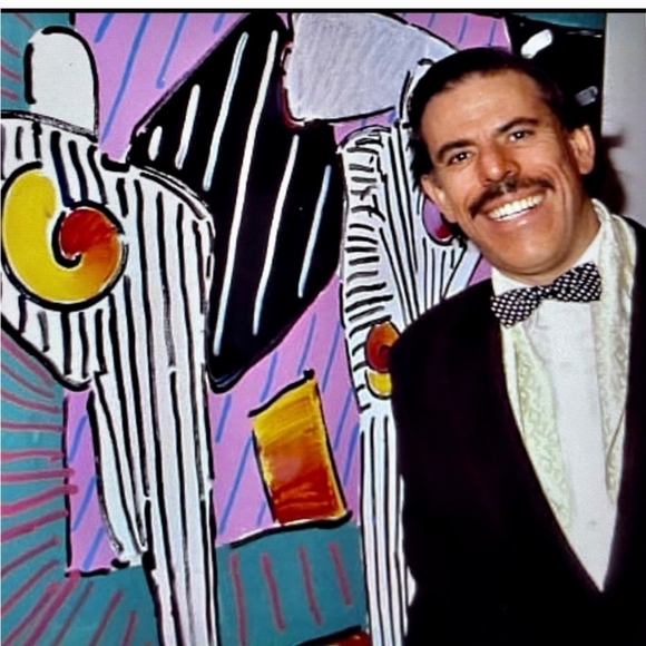 Peter Max Silk Tie Pink Floral Print Signed Pop Art Rare Vintage Collectible - Picture 11 of 11